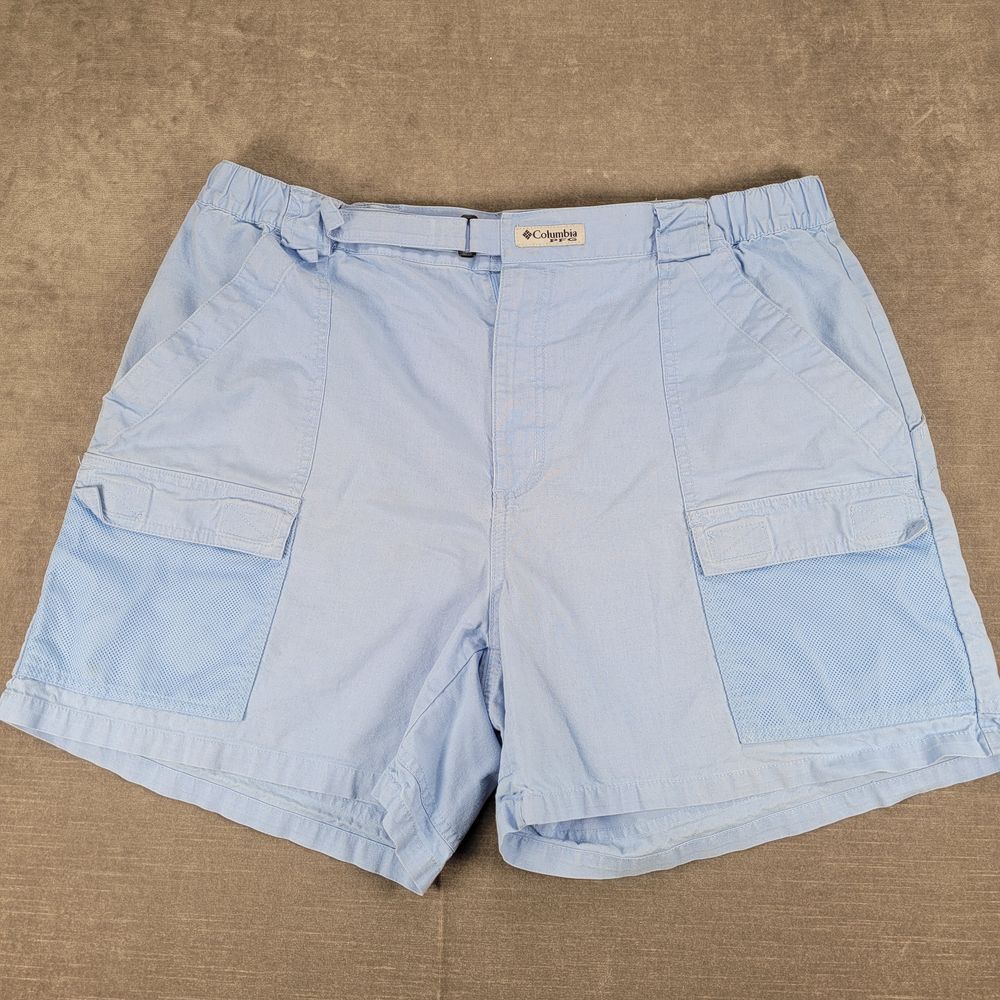 Columbia Light Blue Cargo‎ Shorts Mesh Pockets Outdoor Hiking Walking XL